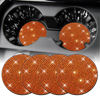 Picture of SINGARO Bling Cup Holder Coasters for Car, 4PCS Universal Non-Slip Cup Holder, Embedded Decorative Coasters, Shiny Crystal Car Interior Accessories Gifts for Women (Orange)