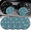 Picture of SINGARO Bling Cup Holder Coasters for Car, 4PCS Universal Non-Slip Cup Holder, Embedded Decorative Coasters, Shiny Crystal Car Interior Accessories Gifts for Women (Sky Blue)