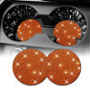 Picture of SINGARO Bling Cup Holder Coasters for Car, 2PCS Universal Non-Slip Cup Holder, Embedded Decorative Coasters, Shiny Crystal Car Interior Accessories Gifts for Women (Orange)