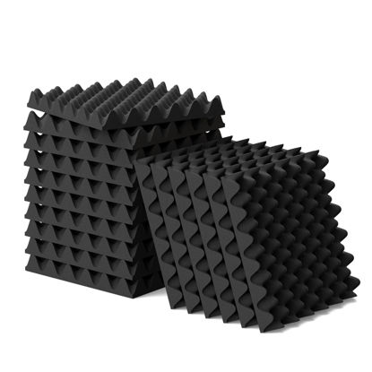 Picture of 6 Pack 1.5"X12"X12" Acoustic Foam, Sound Proof Egg Crate Foam(Most Soundproofing Design), Upgraded Acoustic Panels, Fire-Retardent Sound Proof Foam Panels for Walls, Doors, Sound Foam Made by WVOVW