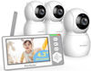 Picture of Baby Monitor with 3 Cameras Standby for 23-Hour Battery, Remote Control 4.3'' IPS Video Baby Monitor No WiFi Up to 1000ft Range, ECO, Night Vision, Temperature, 2-Way Talk, 8 Lullabies