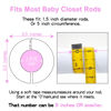 Picture of Pro Goleem Baby Closet Dividers Pink Baby Closet Organizer for Nursery Baby Clothes Size Age Dividers Fits 1.5" Rod 6 PCS