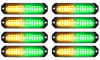 Picture of ASPL 8pcs Sync Feature Ultra Slim 12-LED Surface Mount Flashing Strobe Lights for Truck Car Vehicle LED Mini Grille Light Head Emergency Beacon Hazard Warning lights (Amber/Green)