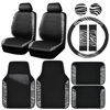 Picture of CAR PASS Zebra Faux Leather Car Seat Covers & Zebra Car Mats & Zebra Steering Wheel Cover Seat Belt Pads Universal Zebra Print Car Accessories for SUV,Van,Saden,Truck Cute Automobile Interior Sets