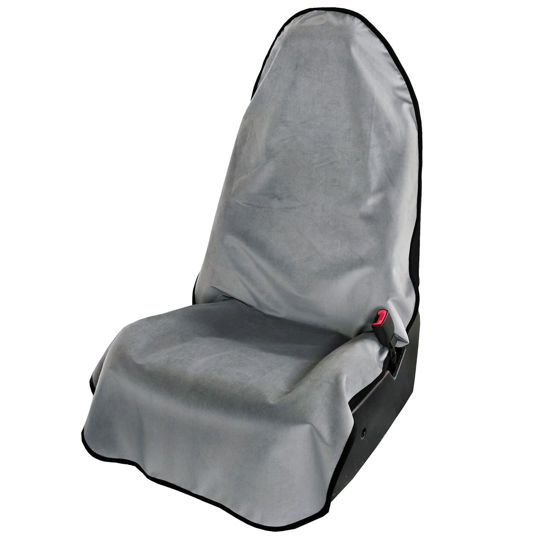 Picture of Leader Accessories Grey Car Seat Cover Front Seats Protector for Gym Workout,Running,Swimming,Beach and Hiking,Waterproof Velvet Bucket Seat Cover for Car Trucks SUV Jeep