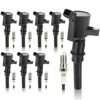 Picture of DG508 Ignition Coil & SP479 Double Iridium Spark Plug for Ford F150 F250 F350 E150 E250 E350 Expedition Mustang Lincoln Mercury 4.6L 5.4L Replaces#DG491 FD503 DG457 DG472 1L2U12029AA C1454 C1417 FD503