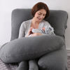 Picture of BATTOP Pregnancy Pillow for Sleeping, Full Body Pillow for Pregnancy Women with Removable Cover, 57 Inch Maternity Pillow, Support for Back, Legs, Belly, Hips（Black Drey）