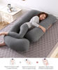 Picture of BATTOP Pregnancy Pillow for Sleeping, Full Body Pillow for Pregnancy Women with Removable Cover, 57 Inch Maternity Pillow, Support for Back, Legs, Belly, Hips（Black Drey）