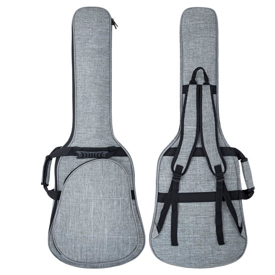 Picture of MUZNOTE 39 Inch Electric Guitar Bag 0.35 inch Padding Waterproof Electric Guitar Case, Electric Guitar Gig Bag Backpack with Neck Strap and Pockets, Grey