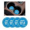 Picture of Ziciner 4 Pack Bling Car Cup Holder Coaster, 2.75 Inch Anti-Slip Auto Insert Cup Coaster, Crystal Car Drink Cup Mat Perfect for Women Girls, Universal Interior Decor Accessories (Light Blue)