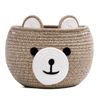 Picture of CherryNow Cotton Rope Basket Baby Basket for Nursery, Bear Gift Basket for Kids, Empty Baby Shower Basket with Handles, Small Cute Animal Basket, Light Brown, 10.5"D x 8.5"H