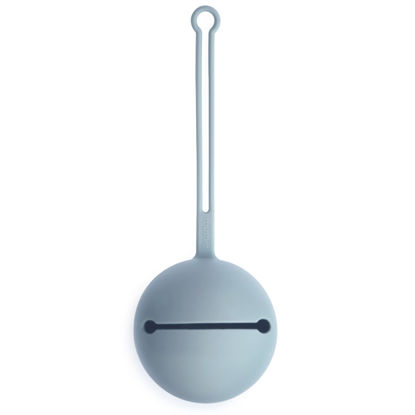 Picture of mushie Silicone Pacifier Holder Case (Powder Blue)