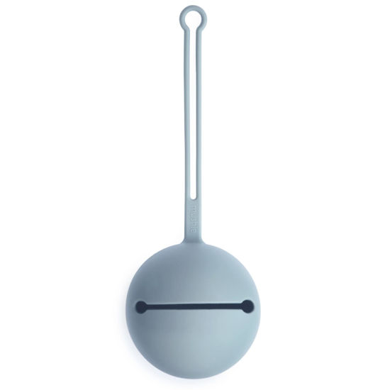 Picture of mushie Silicone Pacifier Holder Case (Powder Blue)