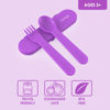 Picture of Bentgo Kids Utensil Set - Reusable Plastic Fork, Spoon & Storage Case - BPA-Free Materials, Easy-Grip Handles, Dishwasher Safe - Ideal for School Lunch, Travel, & Outdoors (Purple)