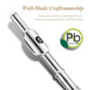 Picture of Eastar Piccolo Instrument for Beginners Students, Key of C Piccolo Flute, with Hard Case, Cleaning Rod, Cloth, Swab and Gloves, 2-Piece, Nickel Plated Piccolo, EPC-1