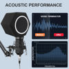 Picture of penypeal Microphone Wind Shield Pop Filter Isolation Ball, Acoustic for Record Studios Mic, Sound-Absorbing Foam Five-sided Seal Design to Effectively Reduces Noise and Reflections, black