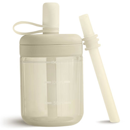 Picture of Moonkie Baby Straw cup | Silicone Toddler Sippy Cup Training Cup with Straw Lid | BPA-Free Drop-Proof Baby Cup | Baby Led Weaning | 6 Months+, 5 oz, 1pack