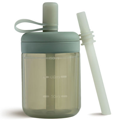 Picture of Moonkie Baby Straw cup | Silicone Toddler Sippy Cup Training Cup with Straw Lid | BPA-Free Drop-Proof Baby Cup | Baby Led Weaning | 6 Months+, 5 oz, 1pack