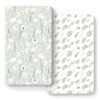 Picture of Stretchy Ultra Soft Jersey Knit Fitted Crib Sheets Set 2 Pack, Fit All Standard Crib Mattress Pads, Breathable Crib Sheet for Girls, Watercolor Daisy Flowers