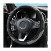 Picture of Car Steering Wheel Cover, 15 Inch PU Leather Carbon Fiber Elastic Stretch Without Inner Ring, Breathable Anti-Slip Auto Steering Wheel Protector for Women Men, Universal for Most Cars (Gray)