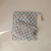Picture of mushie Water Resistant Wet Bags | Large & Small Reusable Storage Bag for Baby Items and Travel | Zippered Pockets with Handle | Machine Washable, Set of 2 (Blue Check)
