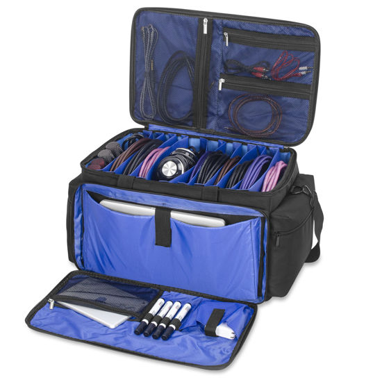 Picture of AKOZLIN Cable File Bag with Detachable Dividers DJ Gig Bag Cord Organizer Case for Laptop,DJ Gear,Music Equipment Accessories