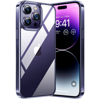 Picture of TORRAS Diamond Clear Designed for iPhone 14 Pro Max Phone Case Anti-Yellowing Tech Heavy Duty Protection Case for iPhone 14 Pro Max Case Slim 6.7 inch Cover, Purple
