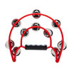 Picture of Musfunny Tambourine with Double Row Metal Jingles Hand Held Percussion Tambourines Musical Educational Instrument Gifts for Adults KTV Party (Red)