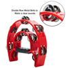 Picture of Musfunny Tambourine with Double Row Metal Jingles Hand Held Percussion Tambourines Musical Educational Instrument Gifts for Adults KTV Party (Red)