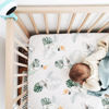Picture of Stretch Ultra Soft Jersey Knit Fitted Crib Sheets Set 2 Pack, Fits All Standard Crib Mattress Pads Safe and Snug, Crib Fitted Sheet for Baby, Stylish Watercolor Animals for Baby, Mint Green