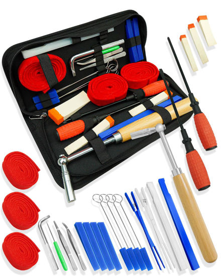 Picture of 23 Pcs Professional Piano Tuning Kit, Piano Tuner Tool Set with Piano Tuning Hammer/Tuning Wrench, Wrench Fastener, Tuning Mute and Portable Case for Beginners