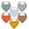 Picture of NISXABEBE Muslin Baby Bibs,Soft Triangular Baby Bandana Drool Bibs for Baby Boy Girl,Solid Colors Bib for Drooling Teething 6 Pack(Unisex)