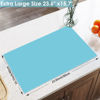 Picture of Extra Large Silicone Mats, Food Grade & Thick Silicone Pad Table Mat for Crafts, Kids Placemat, Silicone Heat Resistant Mat Kitchen Counter Mat for Baking Pastry, 23.6''x15.75'' Light Blue, 1Pack