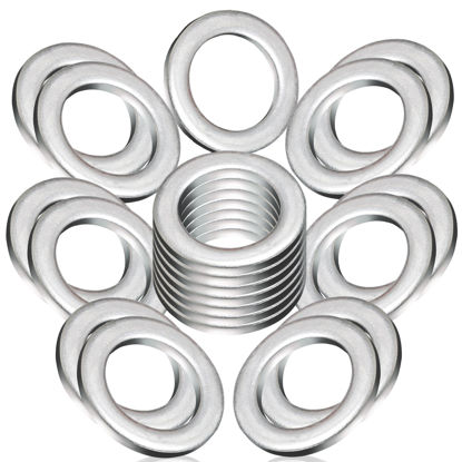 Picture of 20-Pack 9956-41-400 Oil Drain Plug Gasket Crush Washer 14mm - Premium Seal Replacement for Mazda 2 3 5 6 CX-3 CX-30 CX-5 CX-7 CX-9 MPV MX-5 MX-6 RX-7 RX-8, Fits for OEM #9956-41-400, by DCWecher