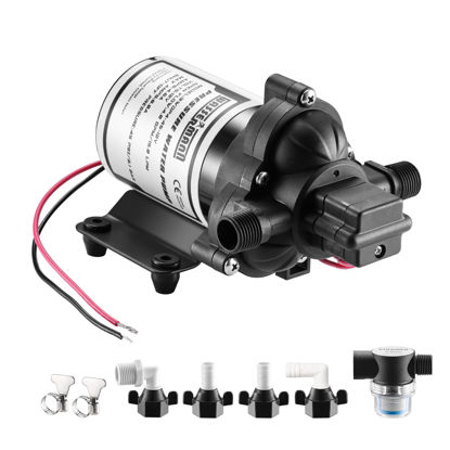 Picture of WASSERMANN RV Pump, 12V Self-priming RV Water Pressure Pump 4.0GPM 45PSI with Pressure Switch, for RV Marine Camping Yacht Garden