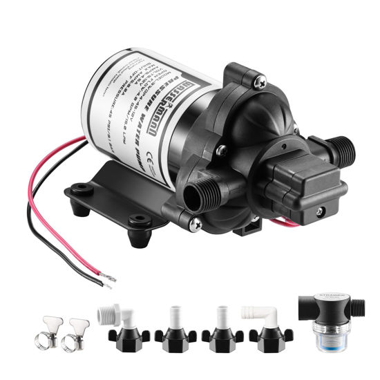 Picture of WASSERMANN RV Pump, 12V Self-priming RV Water Pressure Pump 4.0GPM 45PSI with Pressure Switch, for RV Marine Camping Yacht Garden