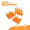 Picture of (80Pcs) 5 Amp Standard Fuse, 5A Car Blade Fuses for Car/RV/Truck/SUV/Motorcycle/Boat