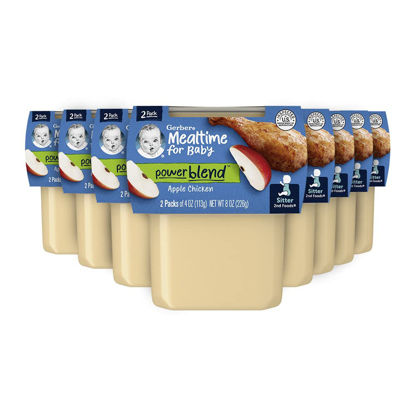 Picture of Gerber Baby Food 2nd Foods, Dinner, Apple Chicken Puree, 4 Ounce Tubs, 2-Pack (Pack of 8)