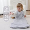 Picture of Mosebears Unisex Baby Sleep Sack 1.0 TOG, Supersoft Rayon Made from Bamboo Wearable Blanket with 2-Way Zipper (Light Grey,0-6 Months)