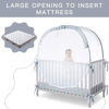 Picture of L RUNNZER Baby Crib Tent Crib Net to Keep Baby in, Pop Up Crib Tent Canopy Keep Baby from Climbing Out (55.2" L x 27.6" W x 51.6" H)