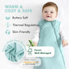 Picture of HAPIU Unisex Rayon Made from Bamboo Baby Sleep Sack TOG 1.0, 2-Way Zipper YKK, Wearable Blanket Baby,6-18 Months,Sage&Blue
