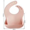 Picture of PandaEar Silicone Baby Bibs Set of 3 for Toddlers, BPA Free Waterproof Adjustable Feeding Bib with Large Pocket Food Catcher (Pink)