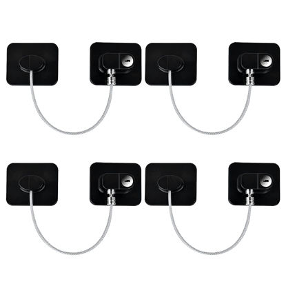 Picture of YEYA Refrigerator Lock, Baby Proof Cabinet Locks with Keys, Safety Cabinets Locks for Toddler 4 Pack