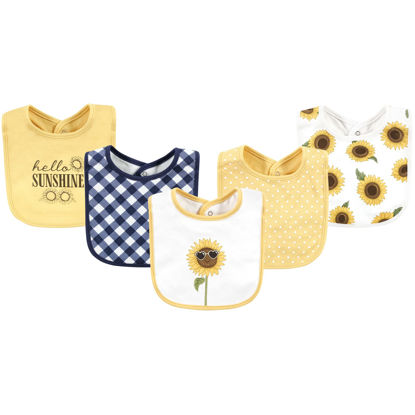 Picture of Hudson Baby Unisex Baby Cotton Bibs, Sunflower, One Size