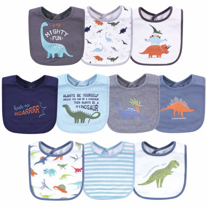 Picture of Hudson Baby Unisex Baby Cotton Bibs, Dino, One Size