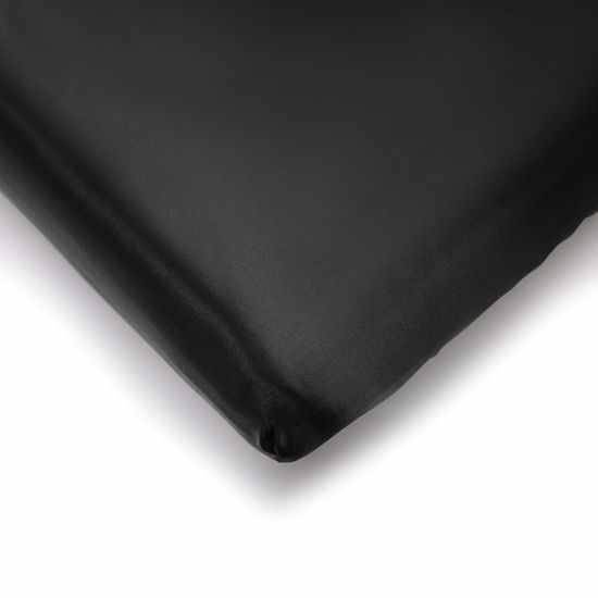 Picture of Pro Goleem Satin Pack n Play Playard Sheet Great for Baby Hair Soft Silk Feeling 27x39 Inch Fitted Portable Mini Crib Sheet Playard Mattress Cover Unisex Black Gift for Boys and Girls