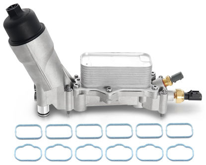 Picture of 926-959 Upgrade Aluminum Engine Oil Cooler & Filter Housing Kit with Sensors and Gaskets Compatible with 2017-2018 Chrysler 200 300 Dodge Charger Challenger Journey Wrangler Ram ProMaster V6 Engine