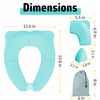 Picture of Maliton Travel Potty Seat for Toddler & Kid, Portable Potty Seat with Storage Bag, Foldable Potty Seat for Toddler Travel, Non-Slip Potty Training Toilet Seat Cover wth Splash Guard (Aqua Green)