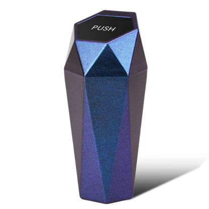 Picture of SINSEN Car Trash Can, Small Garbage Bin with Lid, Cup Holder tarsh cans, Diamond Dustbin