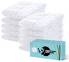 Picture of HIPHOP PANDA 10 Pack 6-Layers Muslin Burp Cloths Large - Durable 100% Cotton - Baby Essentials Extra Absorbent and Soft Boys & Girls Rags for Newborn Registry (White, 20" X10")